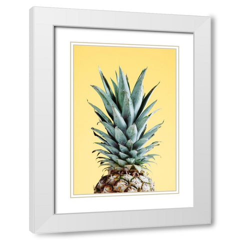 Pineapple Yellow 03 White Modern Wood Framed Art Print with Double Matting by 1x Studio III