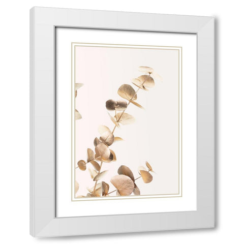 Eucalyptus Gold No 03 White Modern Wood Framed Art Print with Double Matting by 1x Studio III