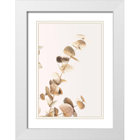 Eucalyptus Gold No 03 White Modern Wood Framed Art Print with Double Matting by 1x Studio III