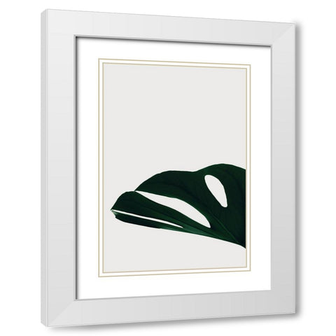 Monstera Natural 21 White Modern Wood Framed Art Print with Double Matting by 1x Studio III
