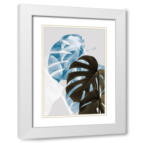 Monstera Creative 02 White Modern Wood Framed Art Print with Double Matting by 1x Studio III