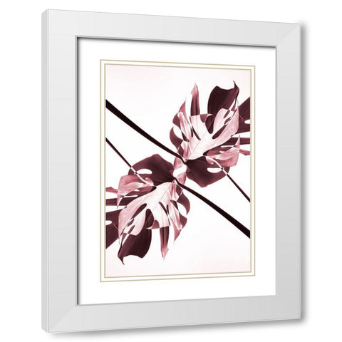 Monstera Kaleidoscope 02 White Modern Wood Framed Art Print with Double Matting by 1x Studio III
