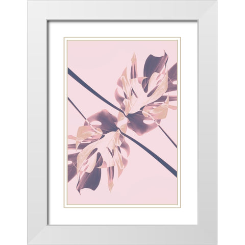 Monstera Kaleidoscope 07 White Modern Wood Framed Art Print with Double Matting by 1x Studio III