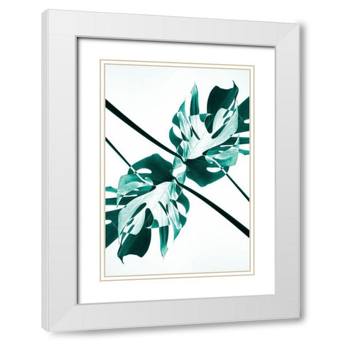 Monstera Kaleidoscope 08 White Modern Wood Framed Art Print with Double Matting by 1x Studio III