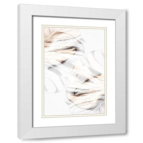 Monstera Gold 11 White Modern Wood Framed Art Print with Double Matting by 1x Studio III