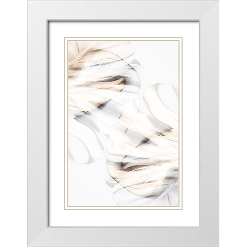 Monstera Gold 11 White Modern Wood Framed Art Print with Double Matting by 1x Studio III
