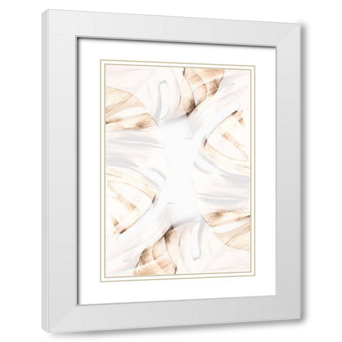 Monstera Gold 13 White Modern Wood Framed Art Print with Double Matting by 1x Studio III