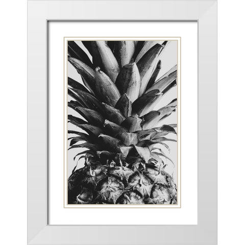 Pineapple Close Up 02 White Modern Wood Framed Art Print with Double Matting by 1x Studio III
