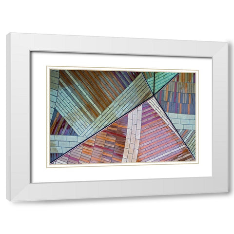 Mosaic White Modern Wood Framed Art Print with Double Matting by Kravanja, Jure