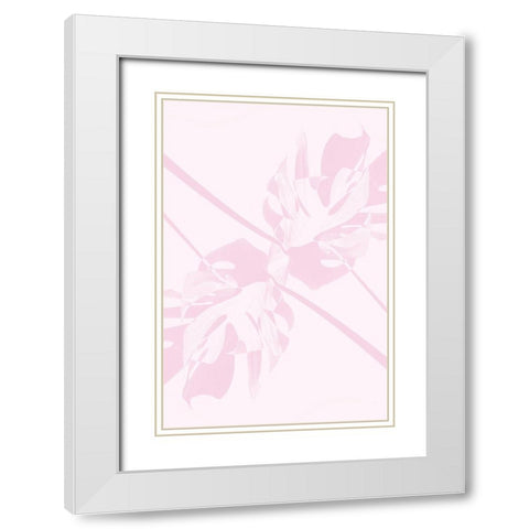 Monstera Kaleidoscope 09 White Modern Wood Framed Art Print with Double Matting by 1x Studio III