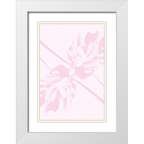 Monstera Kaleidoscope 09 White Modern Wood Framed Art Print with Double Matting by 1x Studio III
