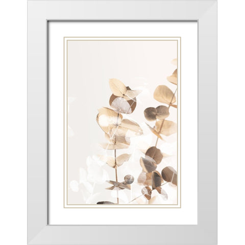 Eucalyptus Creative Gold 01 White Modern Wood Framed Art Print with Double Matting by 1x Studio III
