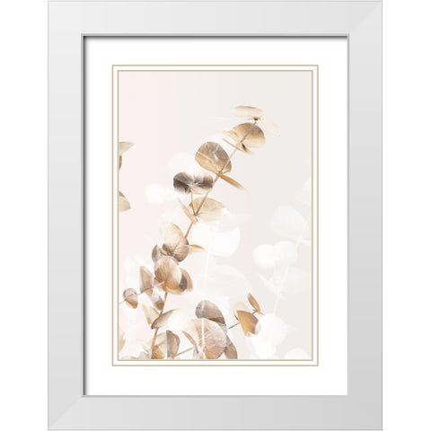 Eucalyptus Creative Gold 02 White Modern Wood Framed Art Print with Double Matting by 1x Studio III