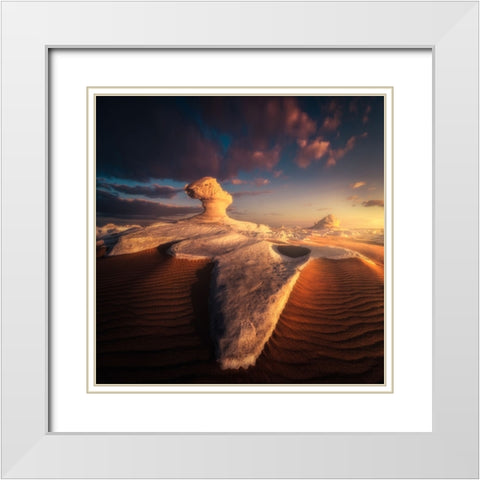 Mothership White Modern Wood Framed Art Print with Double Matting by George, David