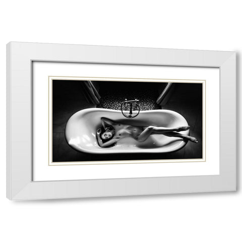 Untitled White Modern Wood Framed Art Print with Double Matting by Valasek, Patrik