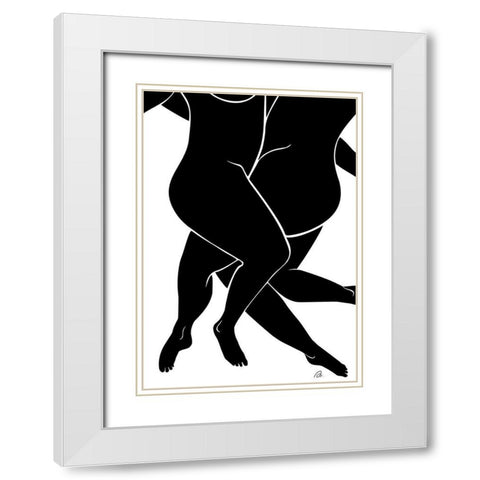 Lovers Black White Modern Wood Framed Art Print with Double Matting by 1x Studio II