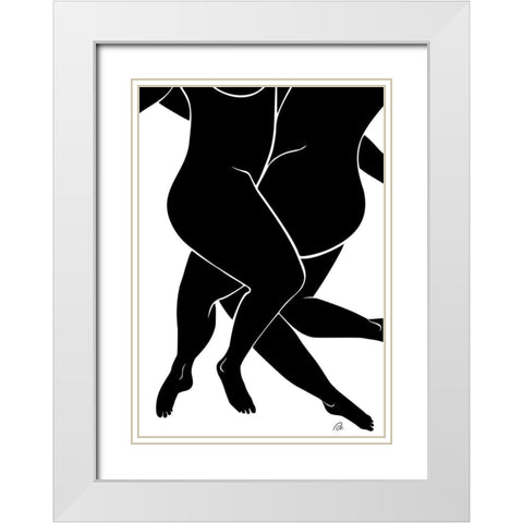 Lovers Black White Modern Wood Framed Art Print with Double Matting by 1x Studio II