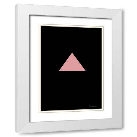 Pink Triangle White Modern Wood Framed Art Print with Double Matting by 1x Studio II