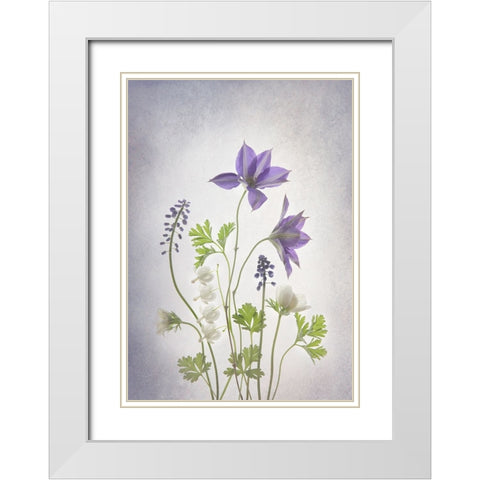 Spring White Modern Wood Framed Art Print with Double Matting by L., Binbin