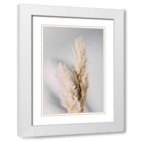 Pampas Grass Grey White Modern Wood Framed Art Print with Double Matting by 1x Studio III