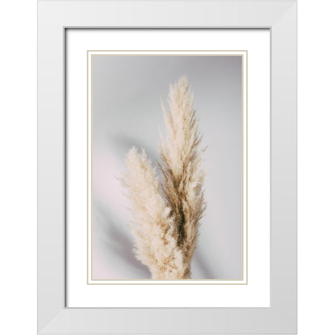 Pampas Grass Grey White Modern Wood Framed Art Print with Double Matting by 1x Studio III