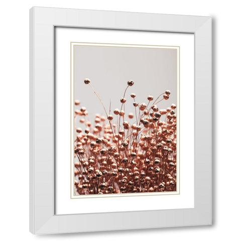 Dried Grass Copper 05 White Modern Wood Framed Art Print with Double Matting by 1x Studio III