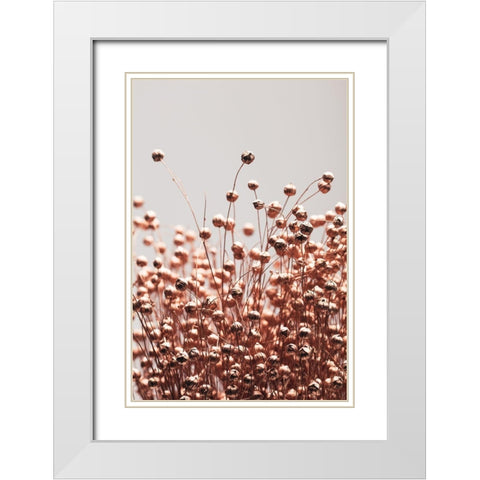 Dried Grass Copper 05 White Modern Wood Framed Art Print with Double Matting by 1x Studio III