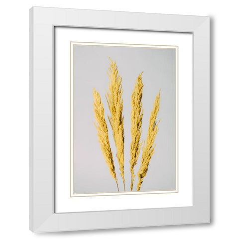 Yellow Grass White Modern Wood Framed Art Print with Double Matting by 1x Studio III