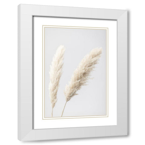 Pampas Grass Grey 12 White Modern Wood Framed Art Print with Double Matting by 1x Studio III