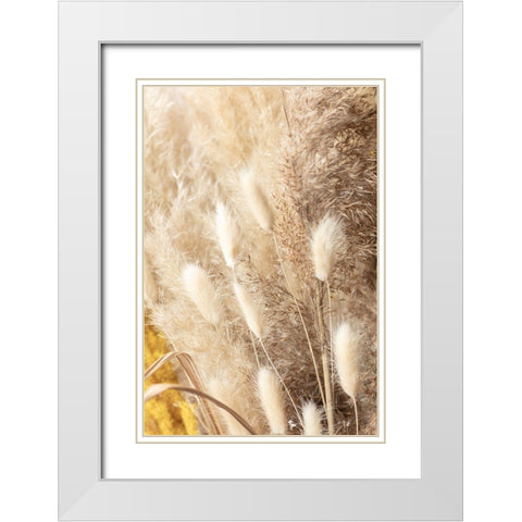 Dried Bouquet White Modern Wood Framed Art Print with Double Matting by 1x Studio III