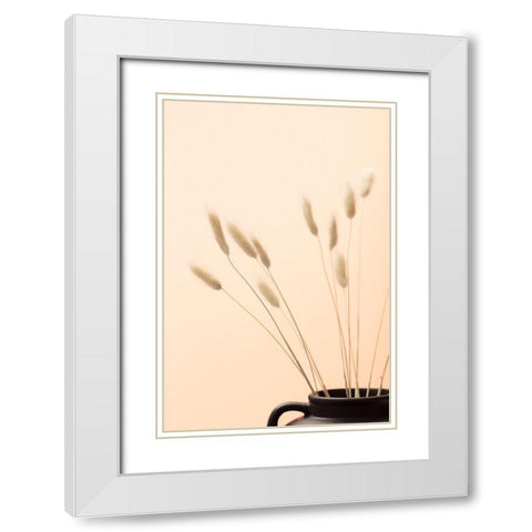 Bunny Grass Peach 01 White Modern Wood Framed Art Print with Double Matting by 1x Studio III