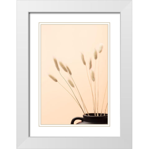 Bunny Grass Peach 01 White Modern Wood Framed Art Print with Double Matting by 1x Studio III