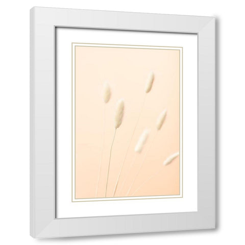 Bunny Grass Peach 07 White Modern Wood Framed Art Print with Double Matting by 1x Studio III