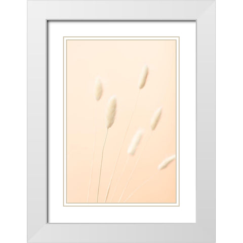 Bunny Grass Peach 07 White Modern Wood Framed Art Print with Double Matting by 1x Studio III