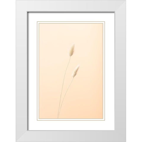 Bunny Grass Peach 08 White Modern Wood Framed Art Print with Double Matting by 1x Studio III