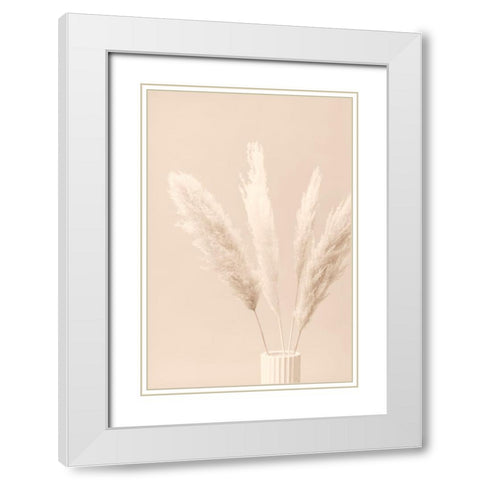 Pampas Grass Beige 05 White Modern Wood Framed Art Print with Double Matting by 1x Studio III