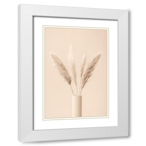 Pampas Grass Beige 09 White Modern Wood Framed Art Print with Double Matting by 1x Studio III