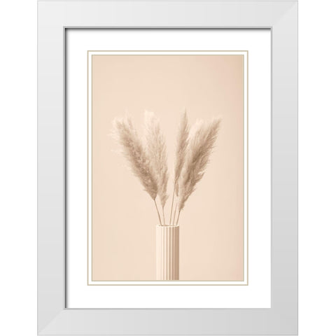 Pampas Grass Beige 11 White Modern Wood Framed Art Print with Double Matting by 1x Studio III