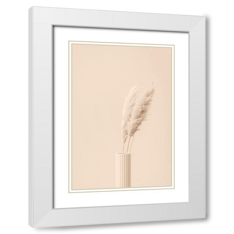 Pampas Grass Beige 12 White Modern Wood Framed Art Print with Double Matting by 1x Studio III