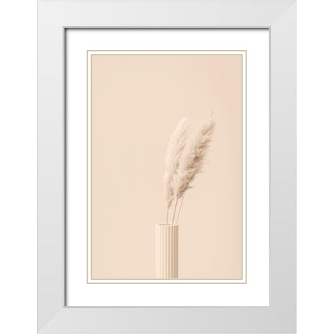 Pampas Grass Beige 12 White Modern Wood Framed Art Print with Double Matting by 1x Studio III