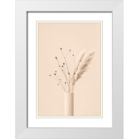 Thistle A Pampas Beige White Modern Wood Framed Art Print with Double Matting by 1x Studio III
