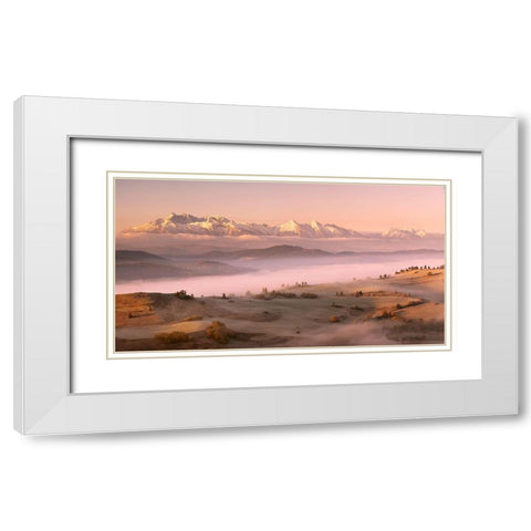 Fog Tatra White Modern Wood Framed Art Print with Double Matting by Mierzejewski, Krzysztof