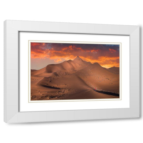 Exploring The Desert White Modern Wood Framed Art Print with Double Matting by Simoon