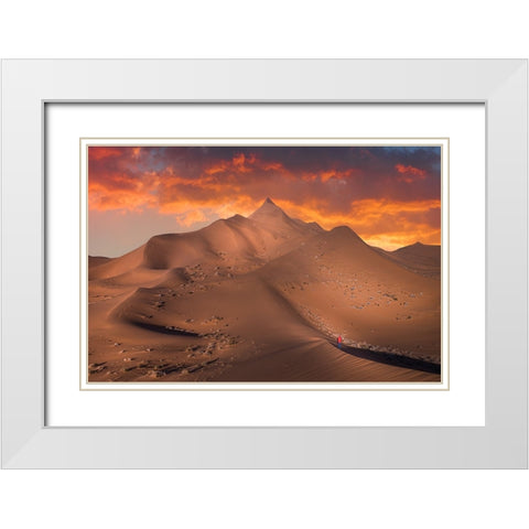 Exploring The Desert White Modern Wood Framed Art Print with Double Matting by Simoon