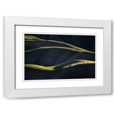 HerdsmanS Life White Modern Wood Framed Art Print with Double Matting by Liao, Yuhan