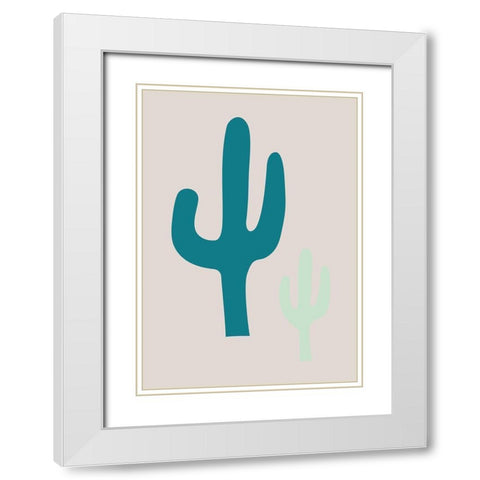 Cactus Beige White Modern Wood Framed Art Print with Double Matting by 1x Studio II