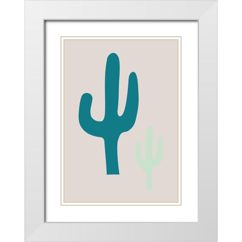 Cactus Beige White Modern Wood Framed Art Print with Double Matting by 1x Studio II