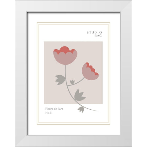 Roses Studio Bac White Modern Wood Framed Art Print with Double Matting by 1x Studio II