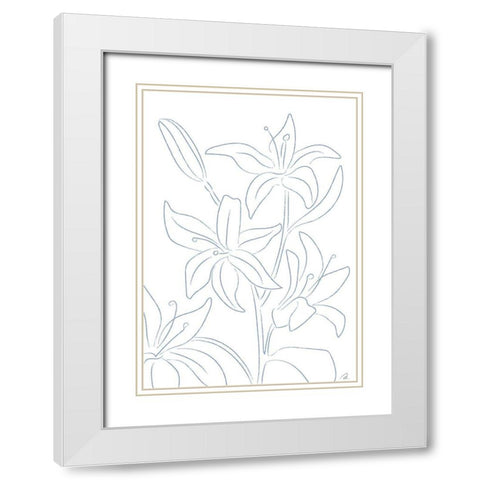 Lillies No 01 White Modern Wood Framed Art Print with Double Matting by 1x Studio II