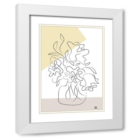 Flower Bouquet Modern White Modern Wood Framed Art Print with Double Matting by 1x Studio II